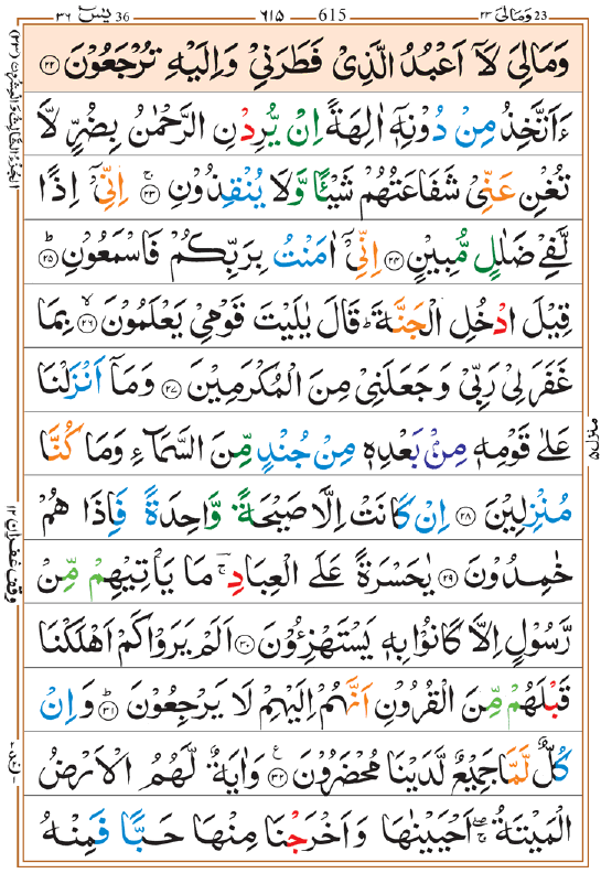 Surah Yaseen In Hindi